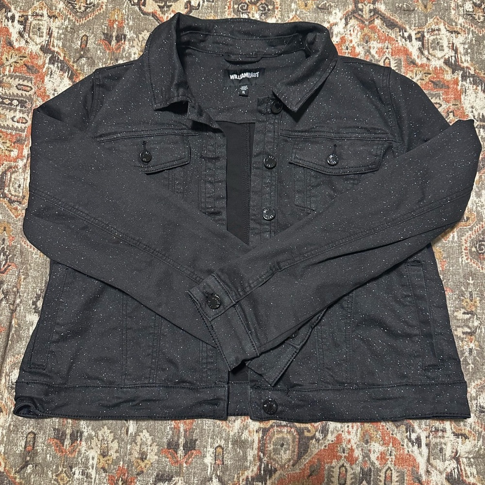 William Rast Black Glitter Jean Jacket